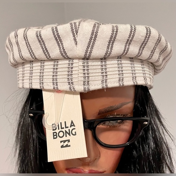 Billabong Jack Hat One Size White with Gray Stripes NWT Vintage - Picture 7 of 9